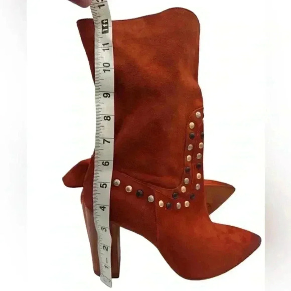 FREE PEOPLE WOMEN'S DAKOTA HEEL STUDDED LEATHER WESTERN BOOTS - Picture 8 of 9